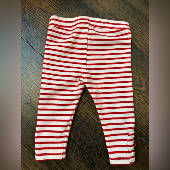 Janie and Jack Striped Red Ponte Pant w/ Heart Buttons (Size 6-12 Months) - Picture 2 of 4